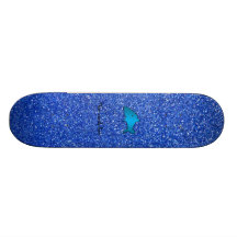 Shark blue glitter skate boards