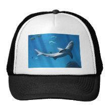 SHARK IN  BLUE OCEAN TRUCKER HATS