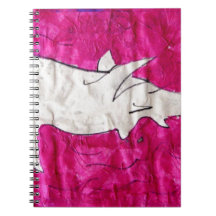 shark in pink paper journals