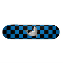 Shark with blue checkers skate board decks