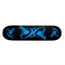 sharks blue  AND BLACK skateboard deck
