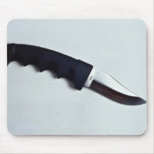 Sharp black knife mouse pad