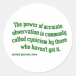 Shaw on Cynicism Sticker