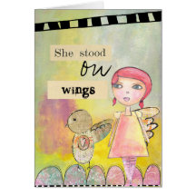 she stood on wings surreal card