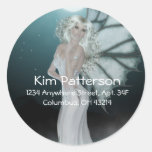She Walks on Water - Fantasy/Fae Address Labels Round Sticker