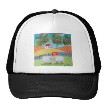 SHEEP FOLK ART TRUCKER HATS