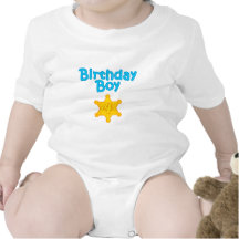 Sheriff Birthday Boy 4 Rompers