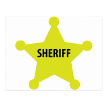 sheriff star postcard