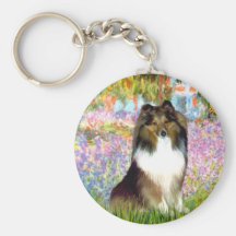 Shetland Sheepdog 14 - garden Key Chain