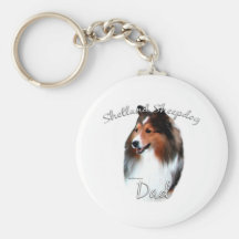 Shetland Sheepdog (sable) Dad 2 Keychain