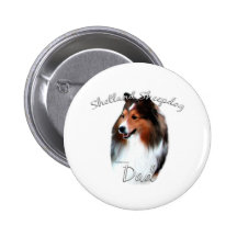 Shetland Sheepdog (sable) Dad 2 Pinback Buttons