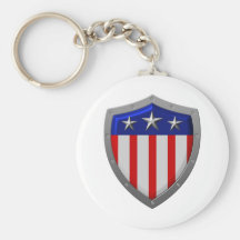 Shield of American Flag Keychains