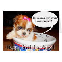 Shih Tzu Puppy Birthday Card
