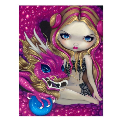"Shimmering Pink Dragon" Postcard