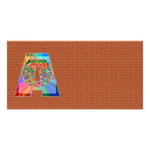 Shining Brick Wall  n NumberONE AAA Photo Card