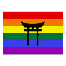Shinto Gay Pride Flag Greeting Cards
