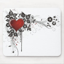 Shiny Heart, Leaves & Flowers - Original Mousepads