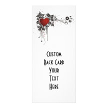 Shiny Heart, Leaves & Flowers - Original Full Colour Rack Card