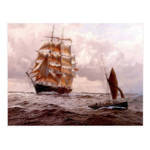Ship and ship's boat post cards