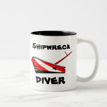 Shipwreck Diver Coffee Mugs