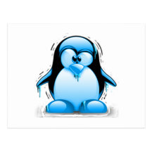 Shivering Cold Blue Tux Postcards