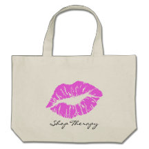 Shocking Pink Lips Shop Therapy Bag