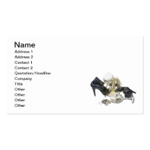 Shoes Wine Glasses Cascading Stars Business Cards