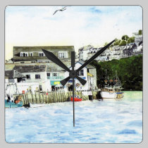 'Shops and Boats' Clock wall clocks