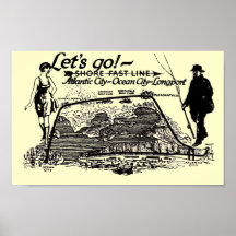 Shore Fast Line Trolleys 1910 Poster