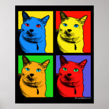 Short Haired Cat Pop Art By Request Posters