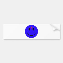 Shot Dead Head Smiley Face Bleeding Bullet Hole Bumper Stickers