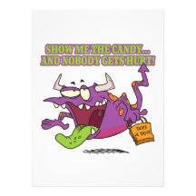 show me the candy funny halloween monster toon personalized invitation