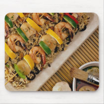 Shrimp vegetables and rice for food lovers mousepads