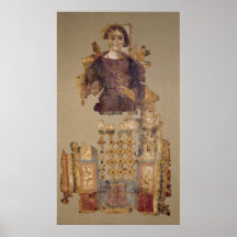 Shroud depicting a woman holding an ankh print