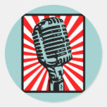 Shure 55S Vintage Microphone Round Sticker