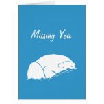Shy Polar Bear Missing You Greeting Card