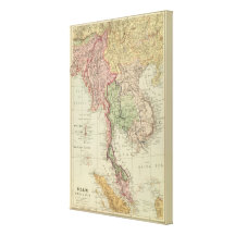 Siam, Burma and Anam Stretched Canvas Print