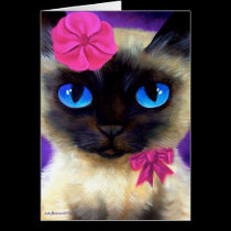 Siamese Cat Art Card cards