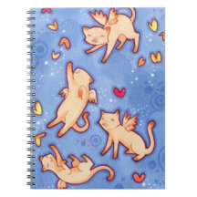 Siamese Cat Fairy Art, Personalised Notebook