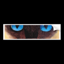 Siamese Cat Feline Pet Painting - Multi bumper stickers