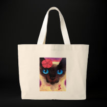 Siamese Cat Feline Pet Painting - Multi bags