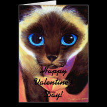 Siamese Cat Happy Valentine's Day! cards