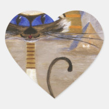 Siamese Queen of Egypt Heart Stickers
