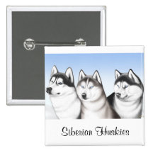Siberian Huskies Pin