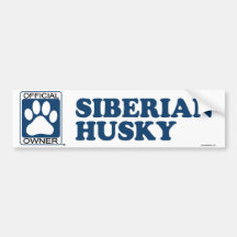 SIBERIAN HUSKY_Blue Bumper Stickers