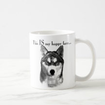 Siberian Husky Happy Face Mug