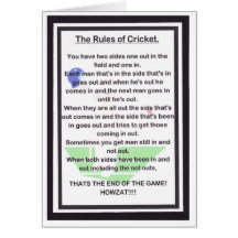 SIDE SPLITTING LAUGHTER for the cricket lover Card