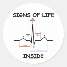 Signs Of Life Inside (ECG/EKG Heartbeat) Round Sticker