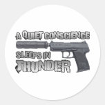 Silencer Suppressor Gun Shirt Round Sticker
