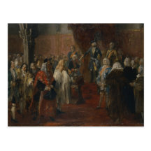 Silesian homage scene, 1855 postcard
